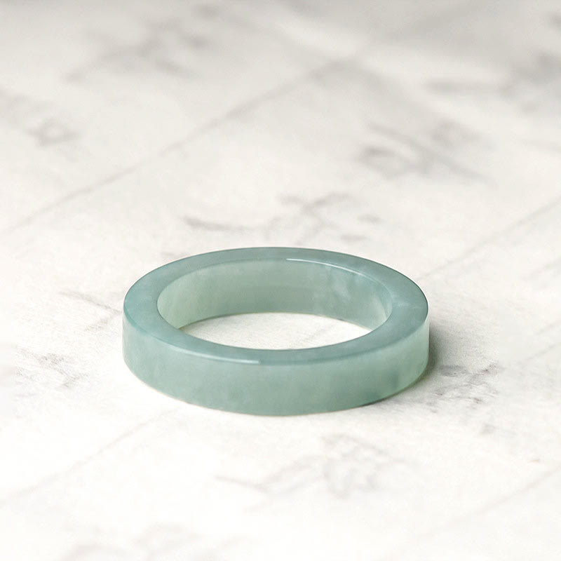 ATELIER-TIBET – Bague Chance & Prospérité en Jade Naturel – Anneau Symbolique Unisexe