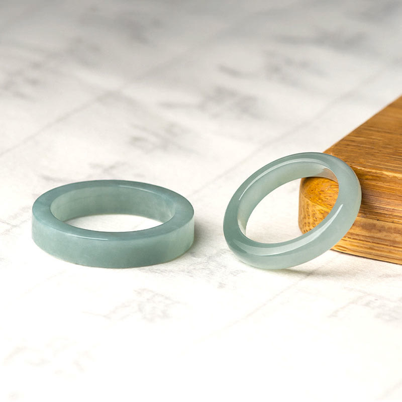 ATELIER-TIBET – Bague Chance & Prospérité en Jade Naturel – Anneau Symbolique Unisexe