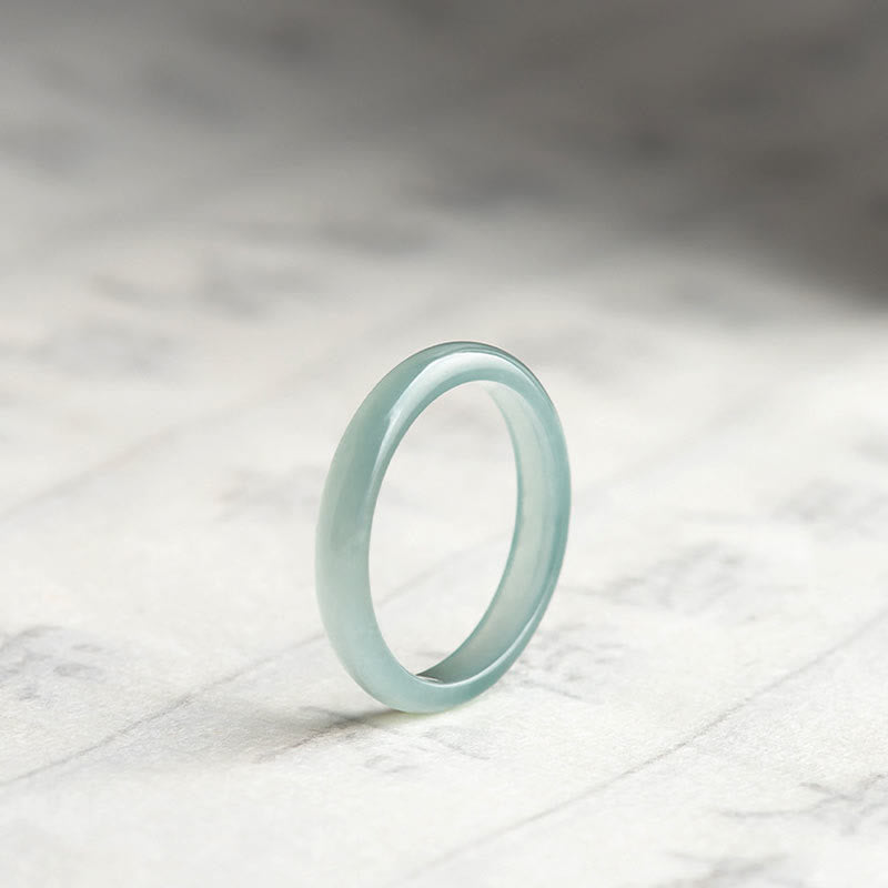 ATELIER-TIBET – Bague Chance & Prospérité en Jade Naturel – Anneau Symbolique Unisexe