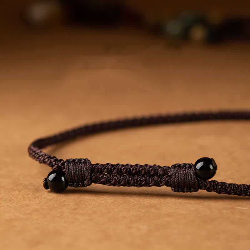 ATELIER-TIBET – Collier Mantra Om Mani Padme Hum en Cuivre et Graines de Bodhi