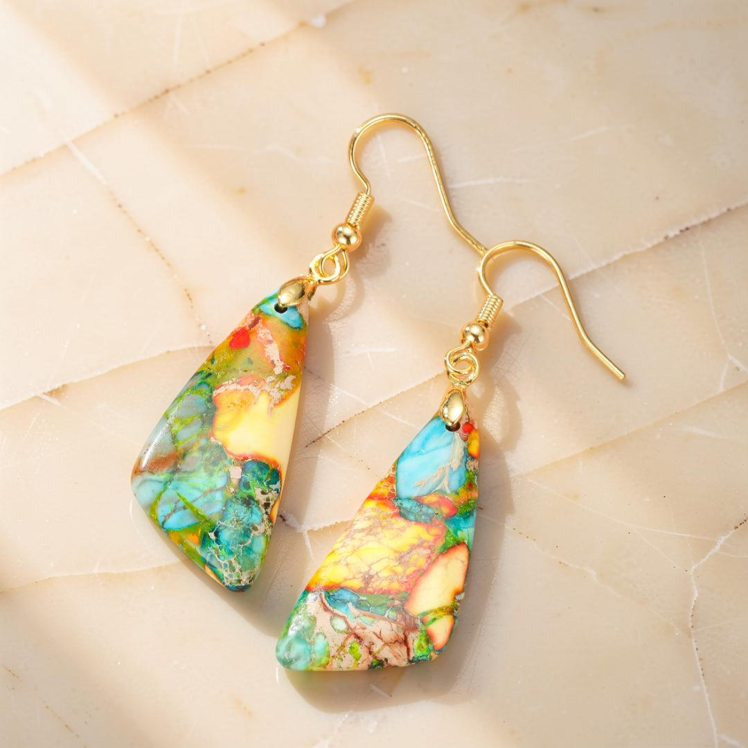 ATELIER-TIBET – Boucles d’Oreilles Jaspe – Création Divine