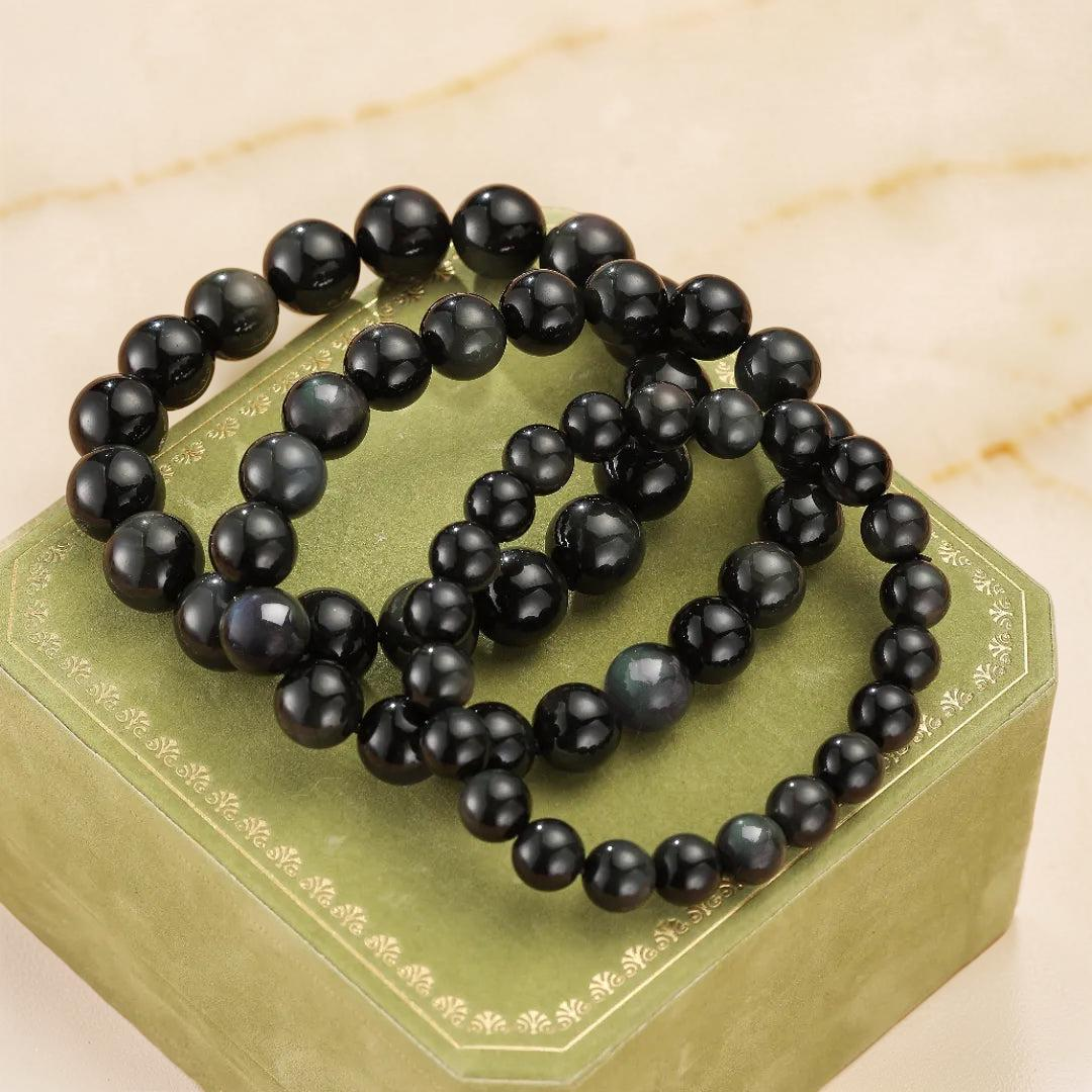 ATELIER-TIBET – Bracelet Obsidienne Arc-en-Ciel – Énergie Subtile