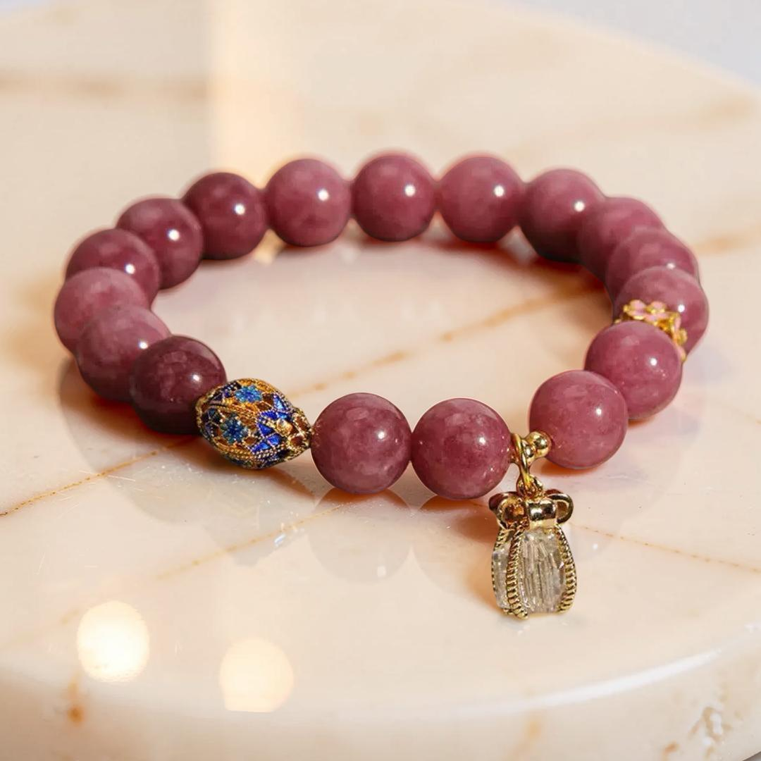 ATELIER-TIBET – Bracelet Tourmaline Rose et Cristal de Roche – Éveil du Cœur