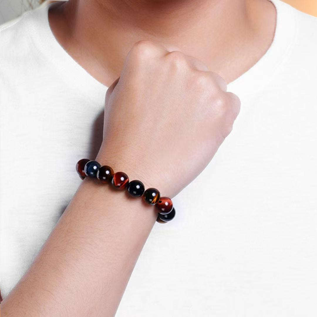 ATELIER-TIBET – Bracelet Œil de Tigre Multicolore – Équilibre Intérieur