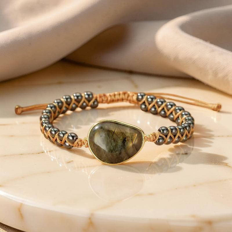 ATELIER-TIBET – Bracelet Labradorite et Hématite – Aura Protectrice