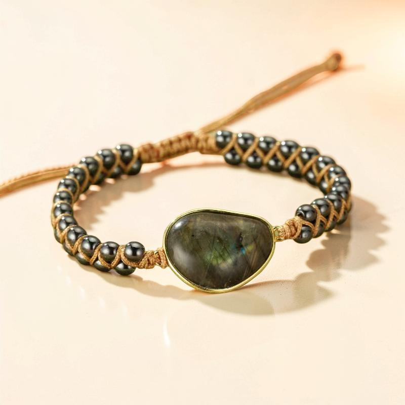 ATELIER-TIBET – Bracelet Labradorite et Hématite – Aura Protectrice