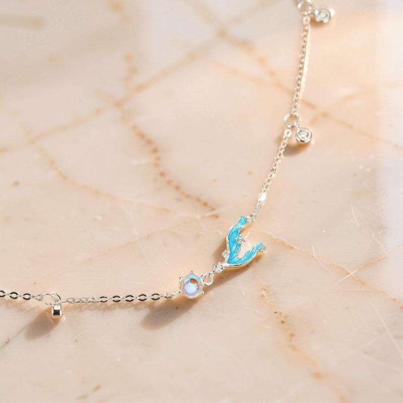 ATELIER-TIBET – Bracelet Pierre de Lune  – Sirène Lunaire, Argent