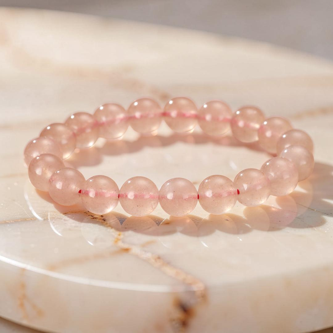 ATELIER-TIBET – Bracelet Quartz Fraise – Tendresse Vibrante