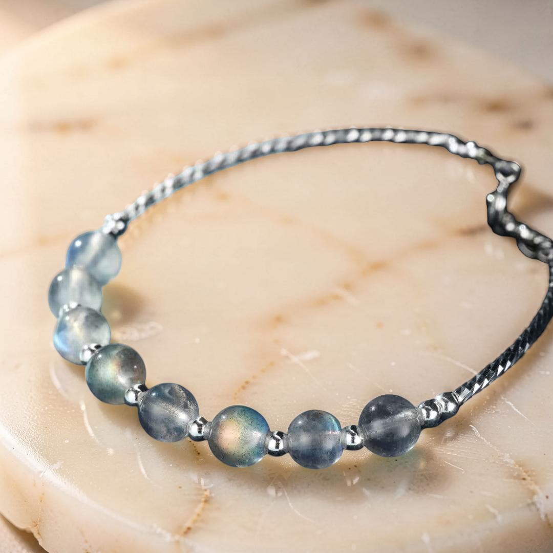 ATELIER-TIBET – Bracelet Pierre de Lune – Voile des Songes, Argent