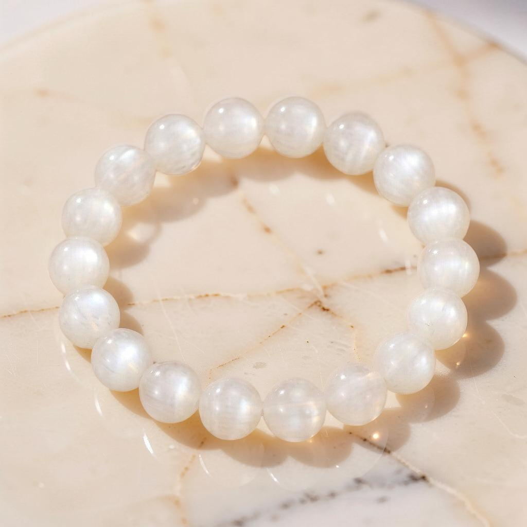 ATELIER-TIBET – Bracelet Pierre De Lune Blanche – Aura Lunaire