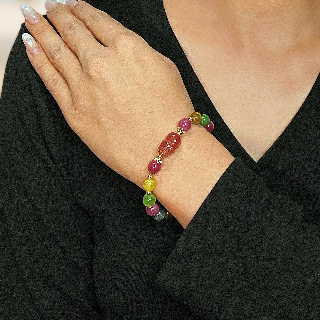 ATELIER-TIBET – Bracelet Tourmaline Pixiu – Gardien de Fortune