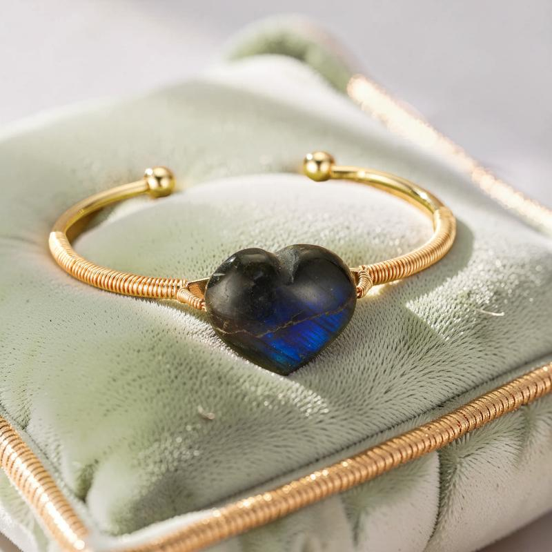 ATELIER-TIBET – Bracelet Labradorite – Cœur Mystique