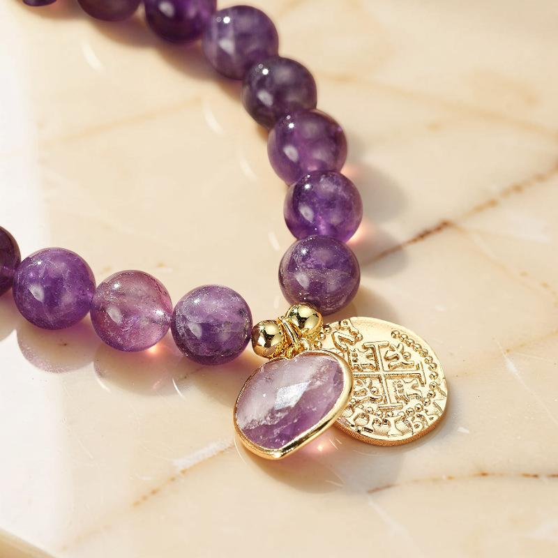 ATELIER-TIBET – Bracelet Améthyste – Cœur de Royauté