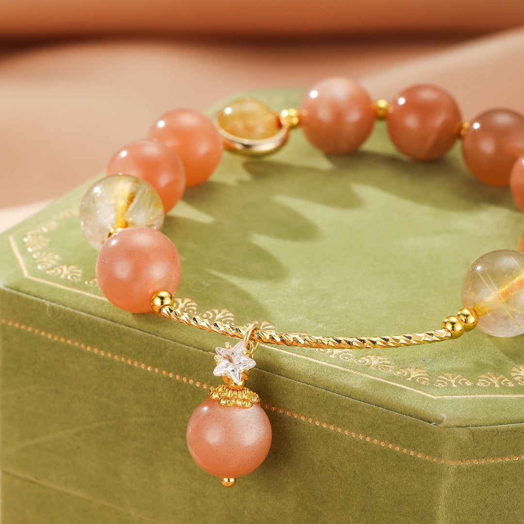 ATELIER-TIBET – Bracelet Pierre de Soleil – Étoile Rayonnante