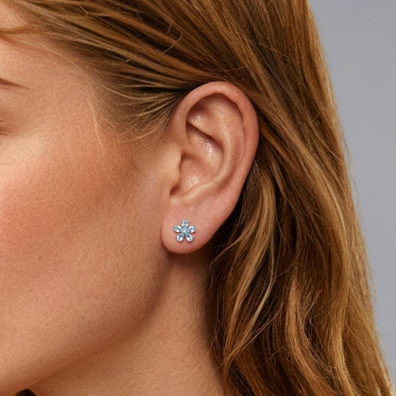 ATELIER-TIBET – Boucles d'Oreilles Topaze – Fleur D'horizon, Argent