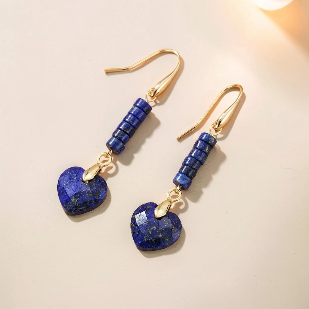 ATELIER-TIBET – Boucles d'Oreilles Amazonite – Cœur Serein