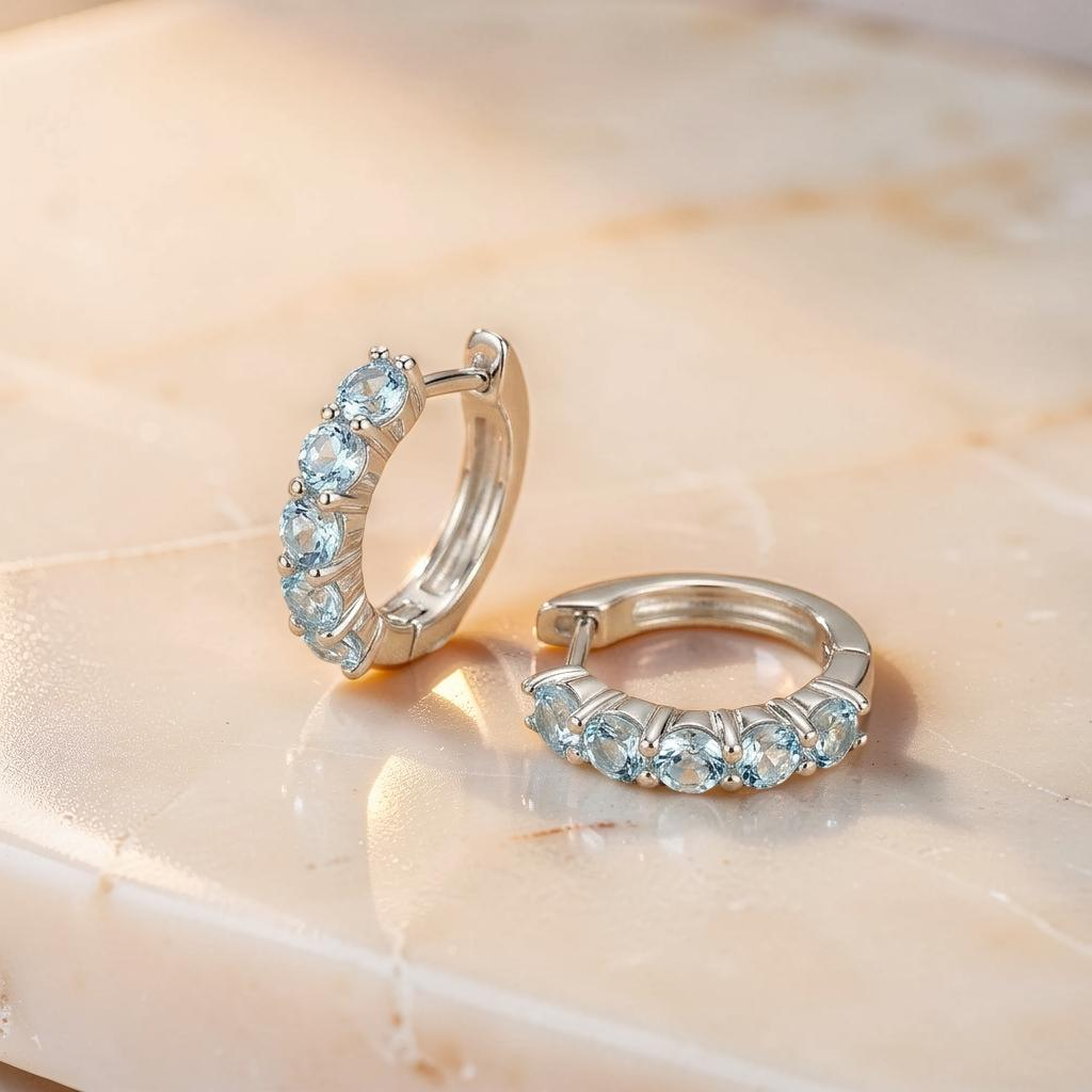 ATELIER-TIBET – Boucles d'oreilles Topaze – Bienveillance Céleste, Argent