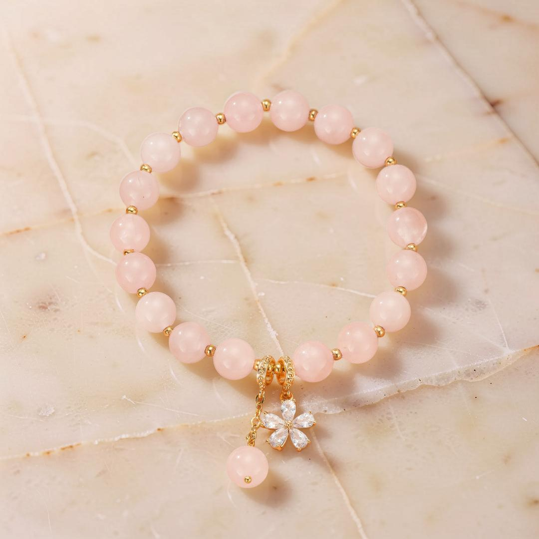 ATELIER-TIBET – Bracelet Quartz Rose – Fleur de Tendresse
