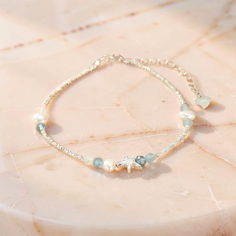 ATELIER-TIBET – Bracelet Aigue-Marine – Vol Marin, Argent S925