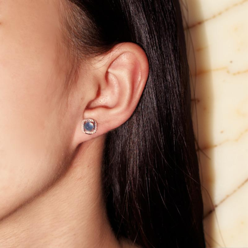 ATELIER-TIBET – Boucles d'oreilles Aigue marine – Onde Marine, Argent