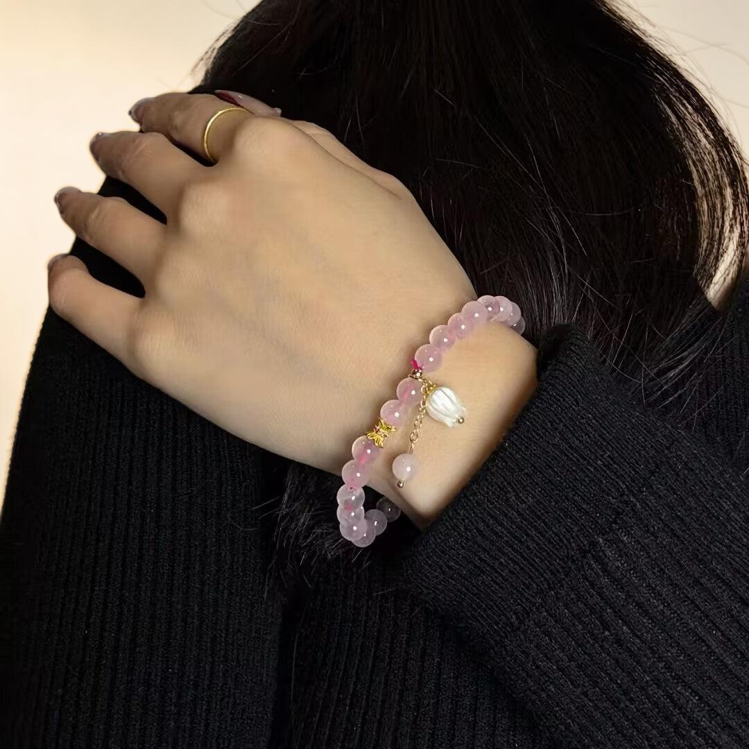 ATELIER-TIBET – Bracelet Quartz Rose – Douceur de Tulipe