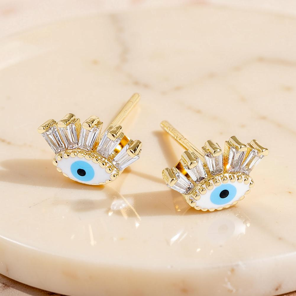 ATELIER-TIBET – Boucle d’oreille Mauvais Œil  Regard  en Cristal