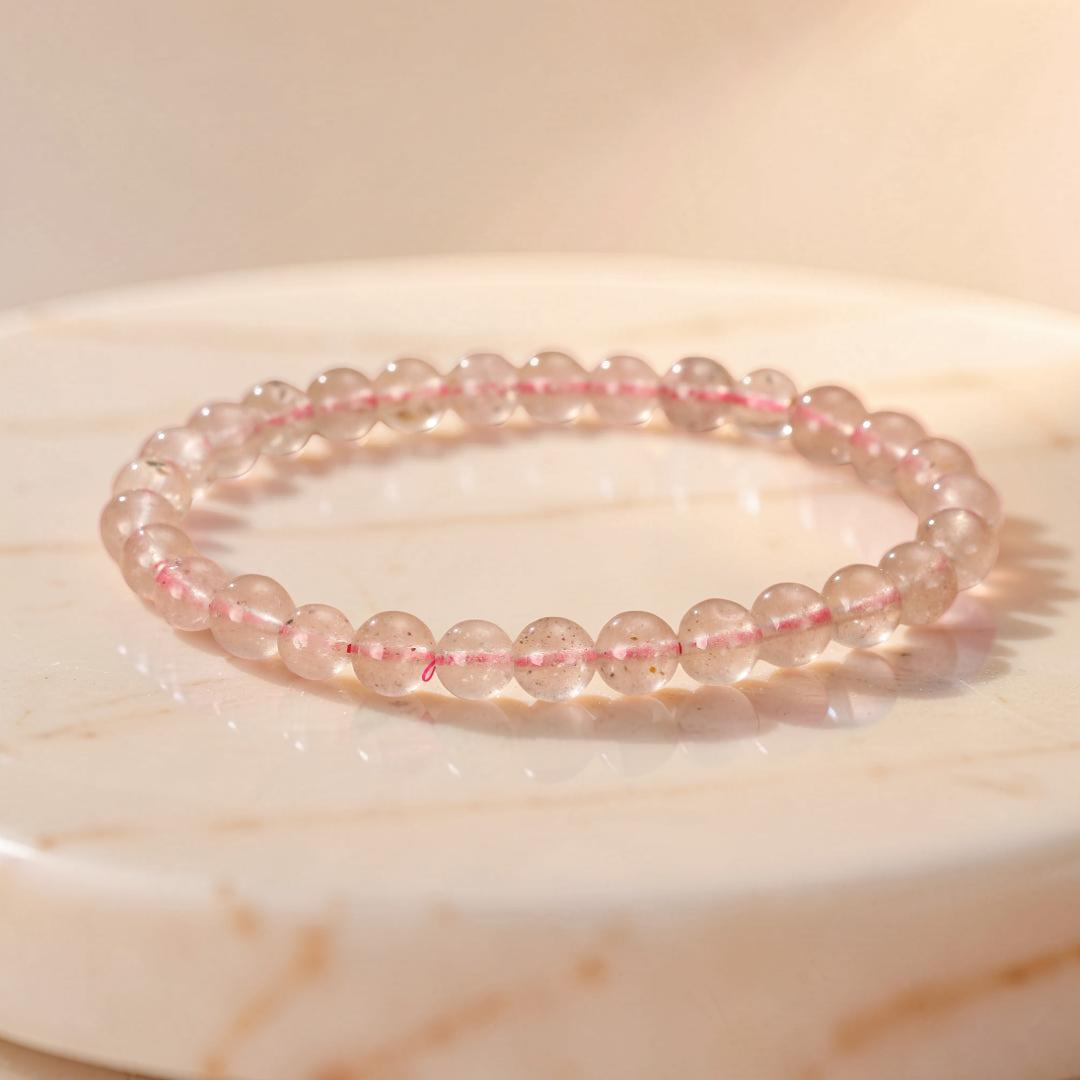 ATELIER-TIBET – Bracelet Quartz Fraise – Tendresse Vibrante