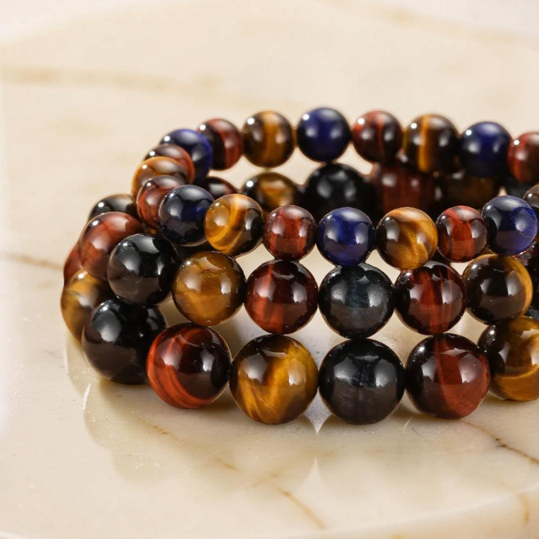 ATELIER-TIBET – Bracelet Œil de Tigre Multicolore – Équilibre Intérieur