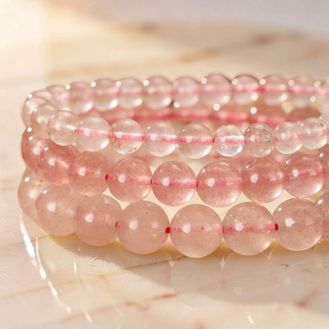 ATELIER-TIBET – Bracelet Quartz Fraise – Tendresse Vibrante