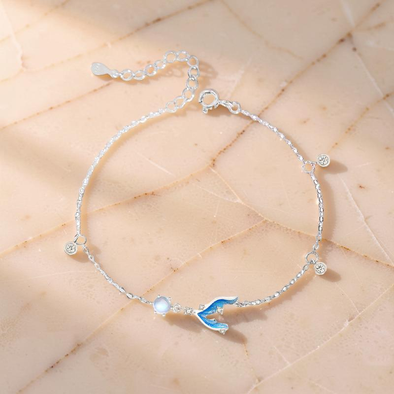 ATELIER-TIBET – Bracelet Pierre de Lune  – Sirène Lunaire, Argent