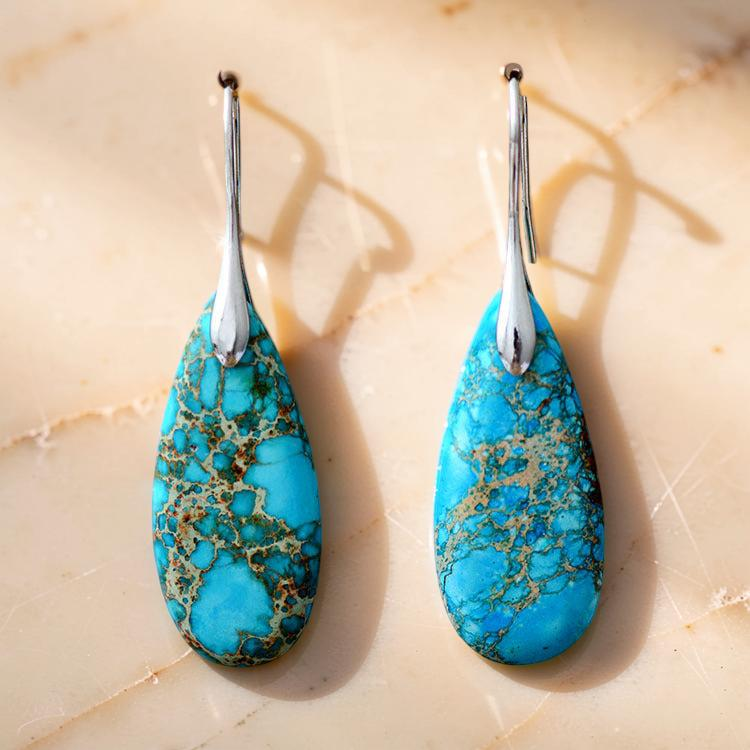 ATELIER-TIBET – Boucles d'Oreilles Turquoise – Majestueuses