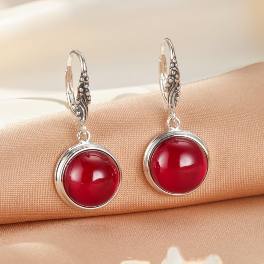 ATELIER-TIBET – Boucles d’Oreilles Cornaline – Lueur d’Énergie, Argent