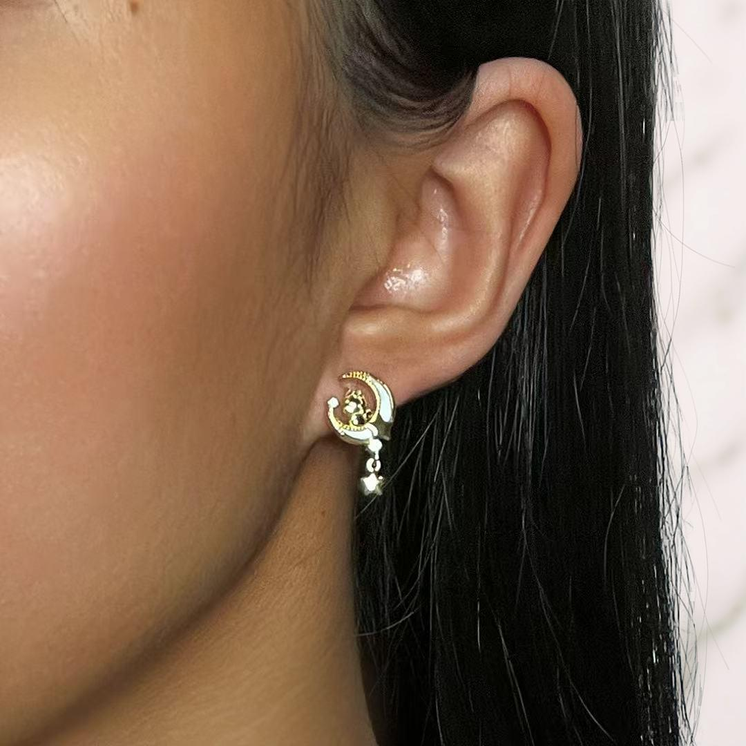 ATELIER-TIBET – Boucles d’oreilles Cheval – Rêve Étoilé, Argent Plaqué Or