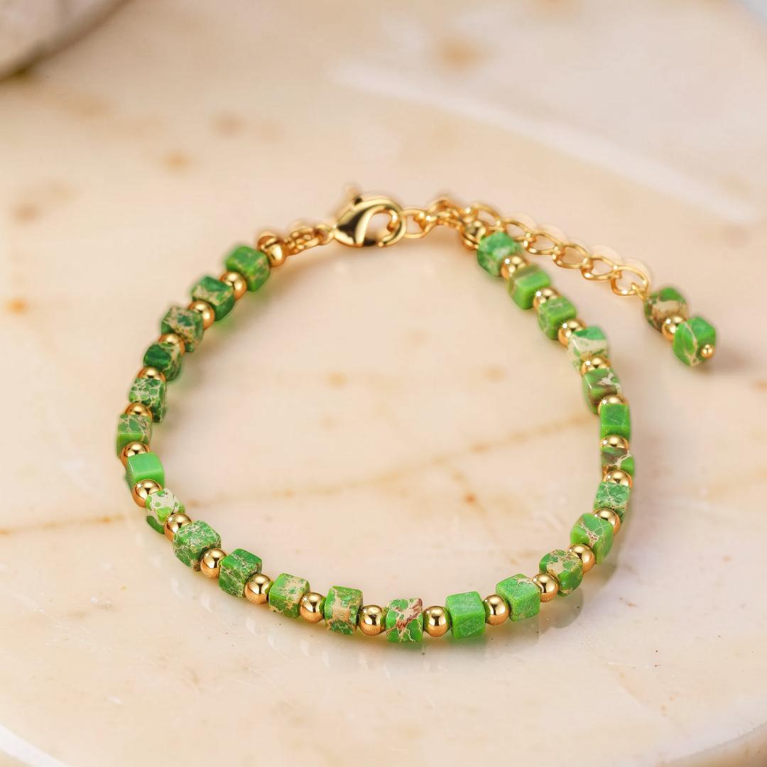 ATELIER-TIBET – Collier/Bracelet Jaspe Rouge/Vert – Éclat Bohème