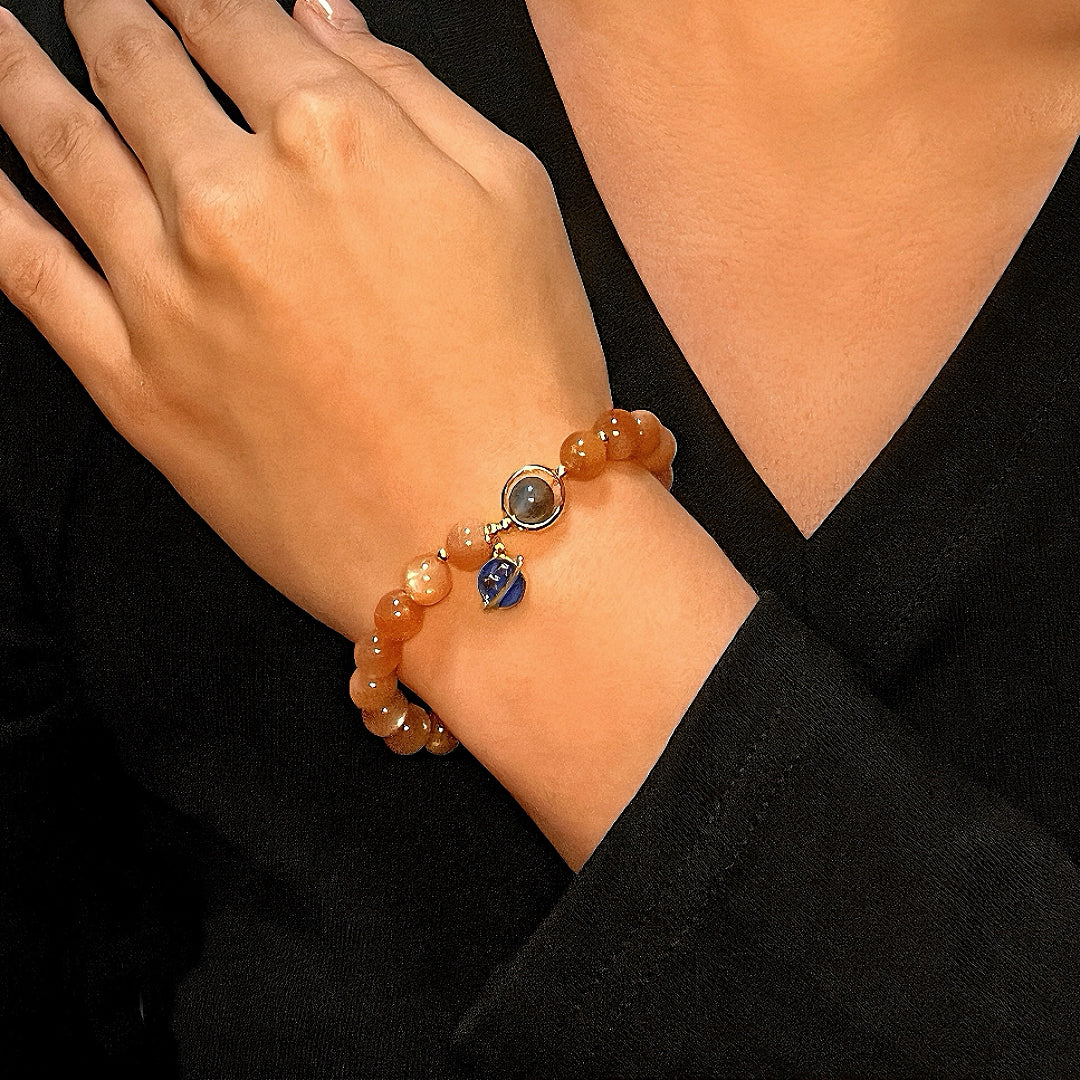 ATELIER-TIBET – Bracelet Pierre de Soleil et Pierre de Lune – Harmonie Cosmique