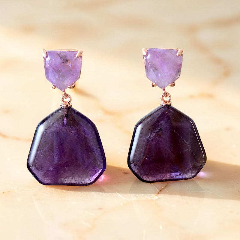 ATELIER-TIBET – Boucles d'Oreilles Améthyste – Apaisement