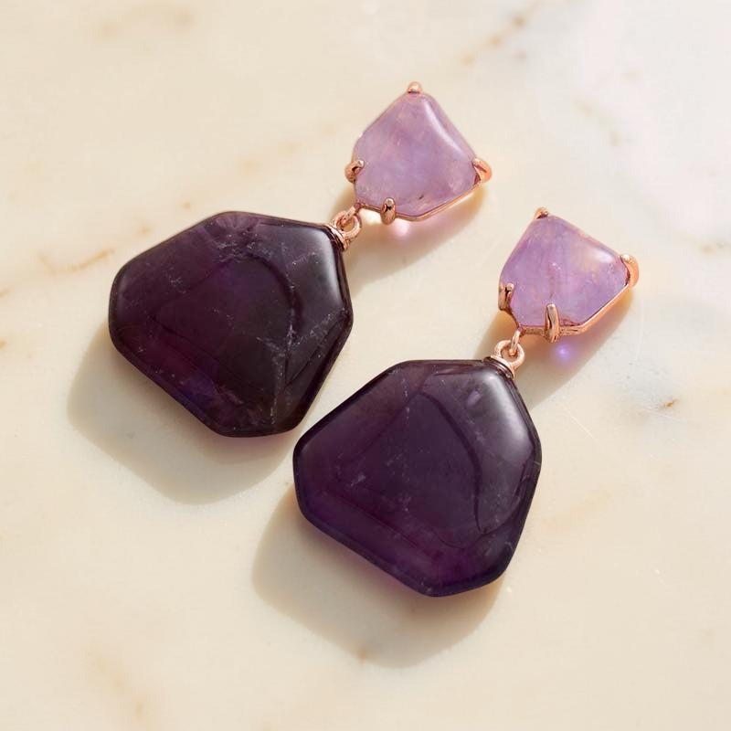 ATELIER-TIBET – Boucles d'Oreilles Améthyste – Apaisement