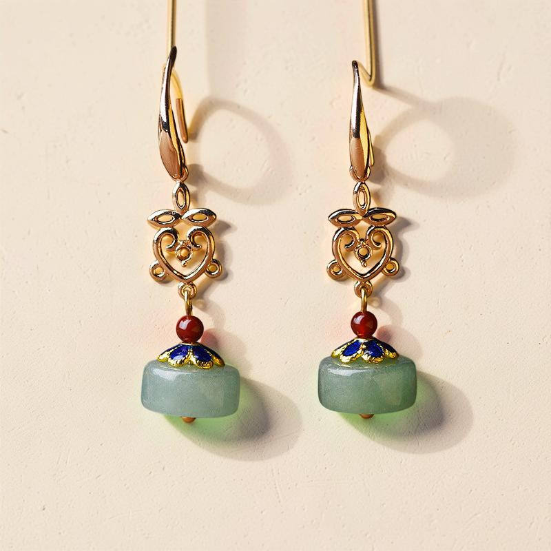 ATELIER-TIBET – Boucles d'Oreilles Aventurine – Confiance