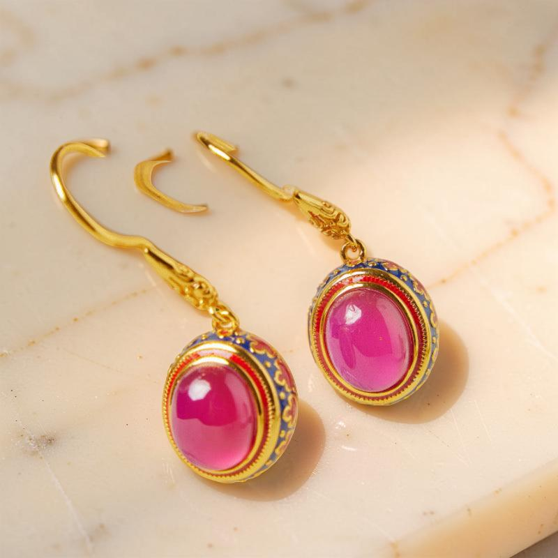 ATELIER-TIBET – Boucles d'Oreilles Cornaline – Abondance, Argent Plaqué Or