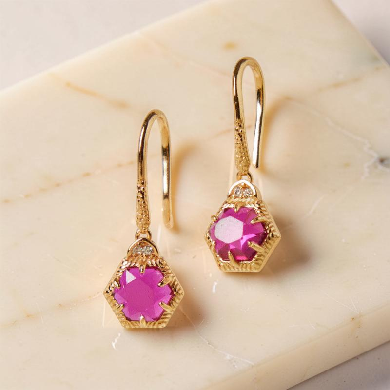 ATELIER-TIBET – Boucles d'Oreilles Cornaline – Charme Passion, Argent Plaqué Or