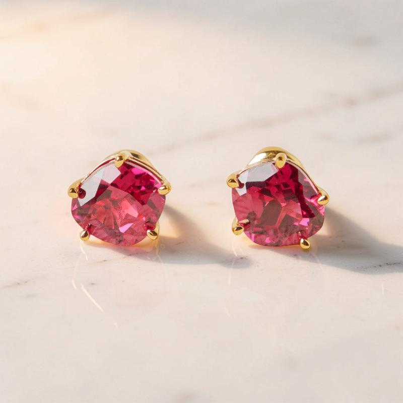 ATELIER-TIBET – Boucles d'Oreilles Cornaline – Essence de Vie, Argent Plaqué Or