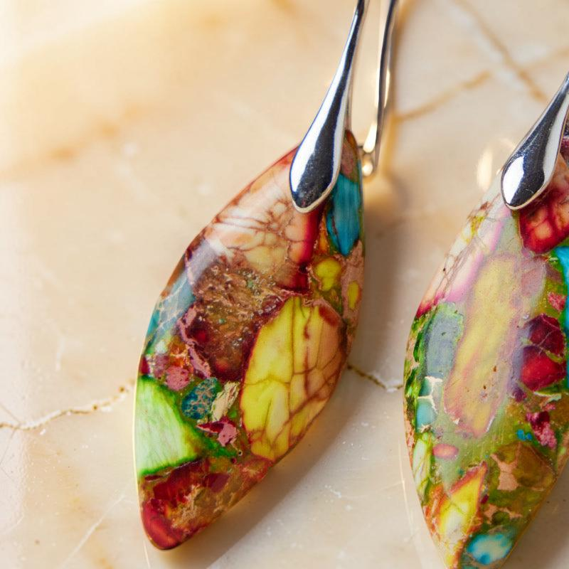 ATELIER-TIBET – Boucles d'Oreilles Jaspe – Élégance Cachée