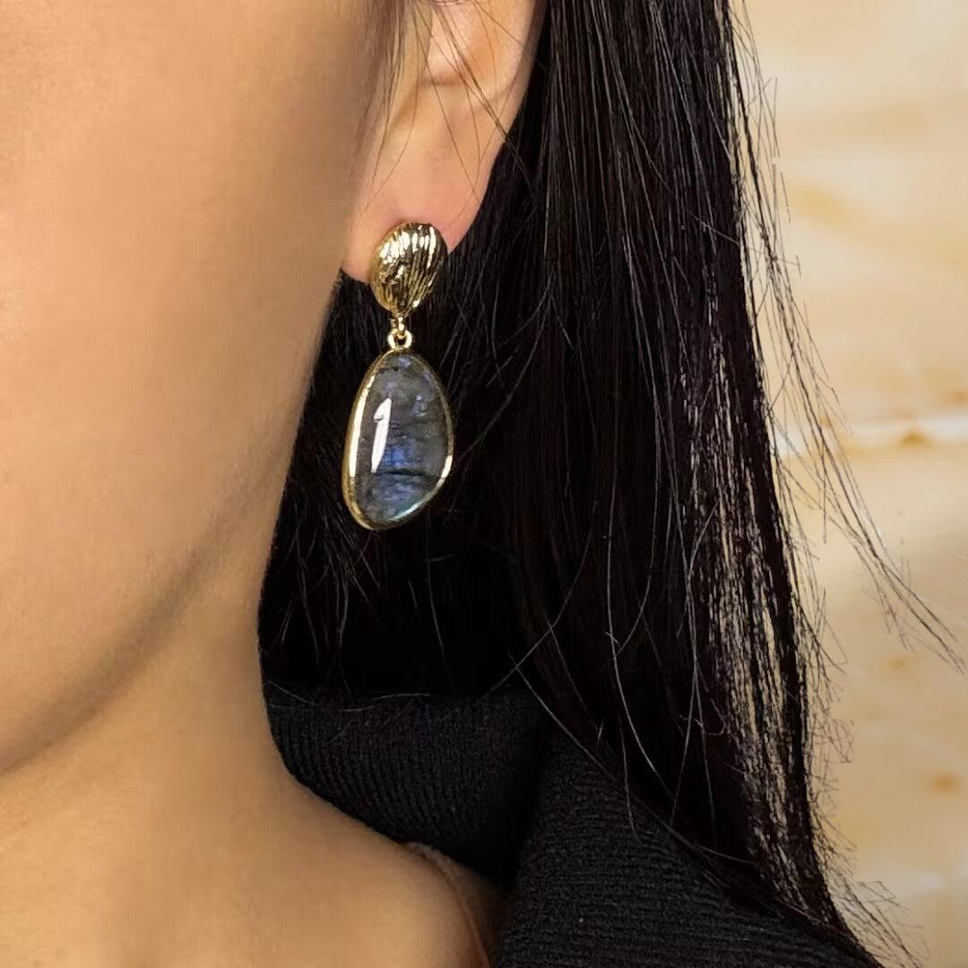 ATELIER-TIBET – Boucles d'Oreilles Labradorite – Souffle de la Terre