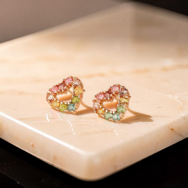 ATELIER-TIBET – Boucles d'Oreilles Tourmalines – Reflet du Cœur Caché, Argent