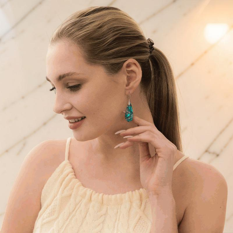 ATELIER-TIBET – Boucles d'Oreilles Turquoise – Majestueuses