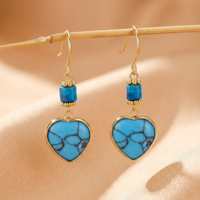 ATELIER-TIBET – Boucles d'Oreilles Turquoise – Vestale de Nuit