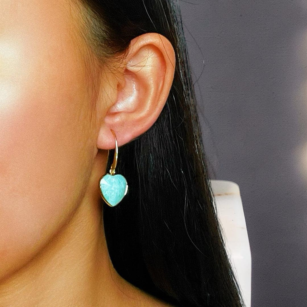 ATELIER-TIBET – Boucles d’Oreilles Amazonite/Lapis Lazuli – Douceur Radieuse