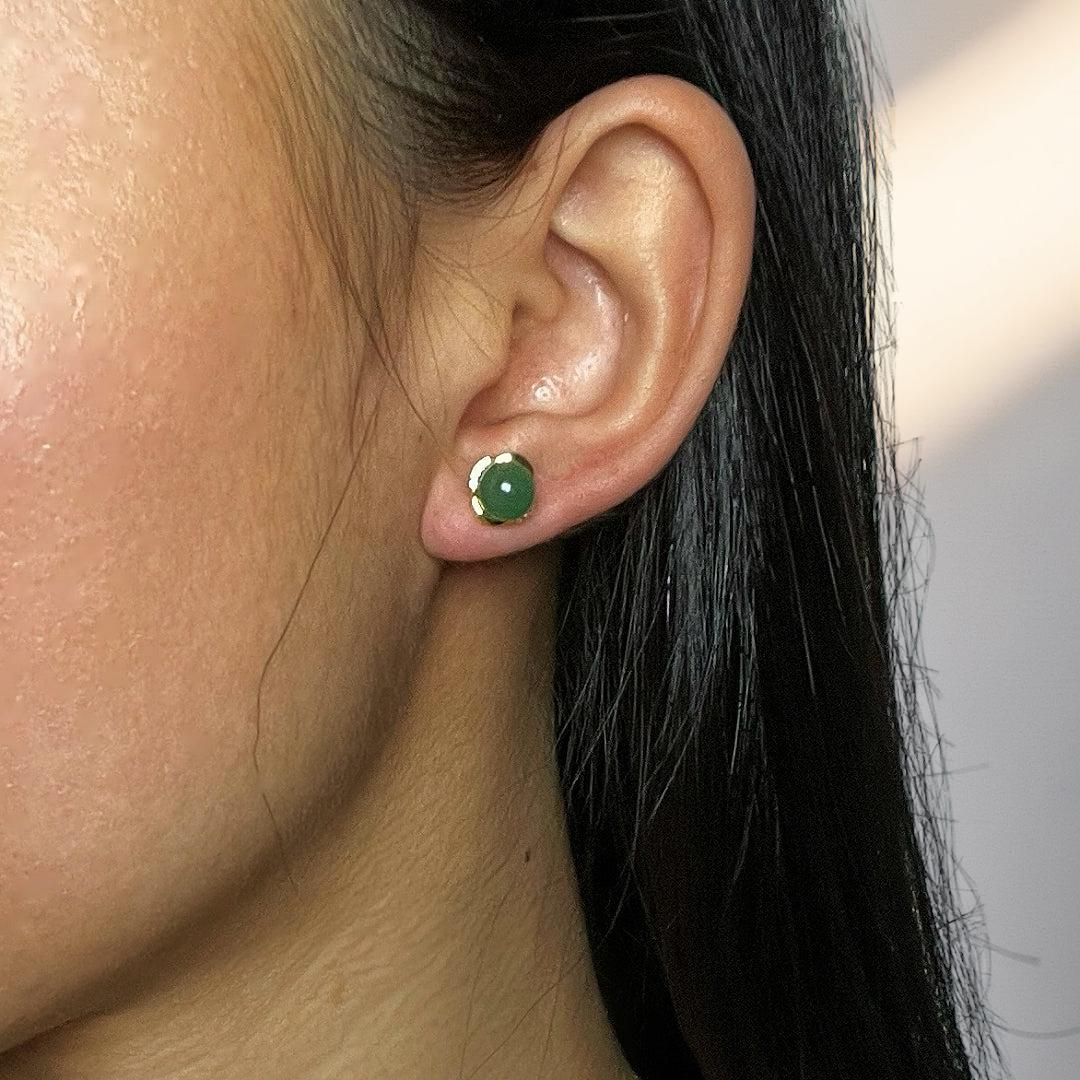 ATELIER-TIBET – Boucles d’oreilles Aventurine – Éclat Intemporel, Argent