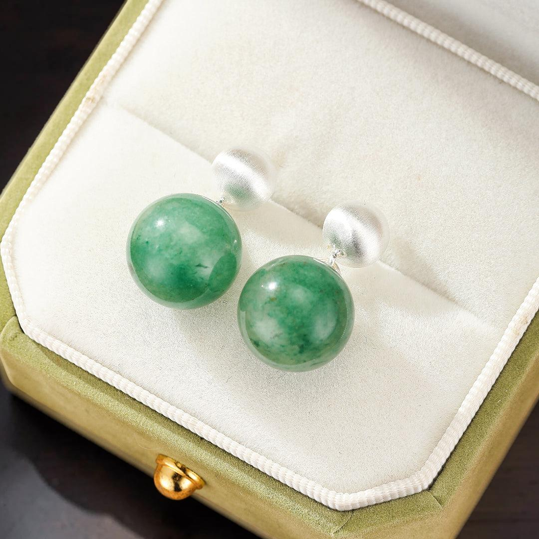 ATELIER-TIBET – Boucles d'Oreilles Aventurine – Énergie Harmonieuse