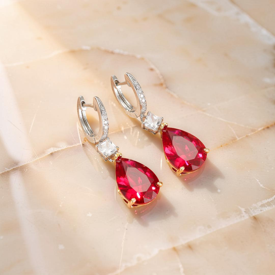 ATELIER-TIBET – Boucles d’Oreilles Cornaline – Larmes Impériales
